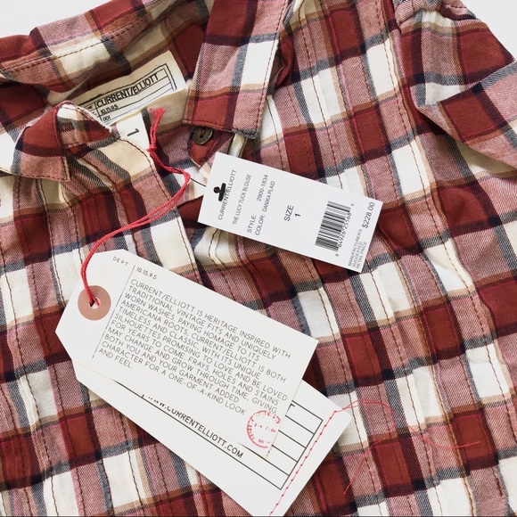 Current/Elliott  The Lucy Tuck LS Plaid Blouse - Picture 6 of 8